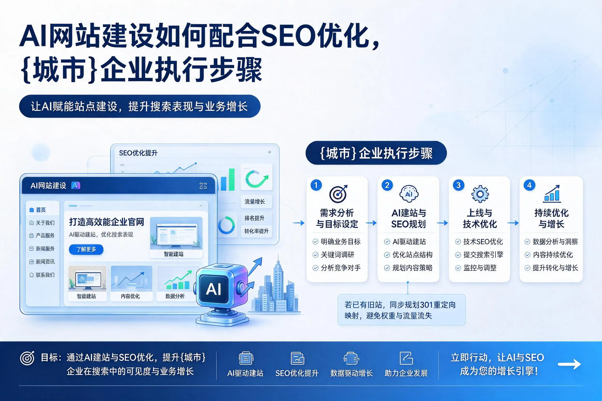 AI网站建设如何配合SEO优化，安庆企业执行步骤